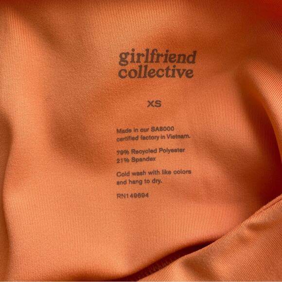 NWT Girlfriend Collective Horizon Orange Biker Shorts XS - Picture 4 of 5